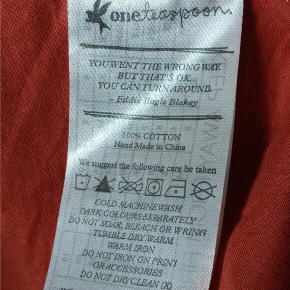 One Teaspoon Mini Dress Size 6 Ruffled Raw Hems Racer Back Rusty Orange - Picture 10 of 12